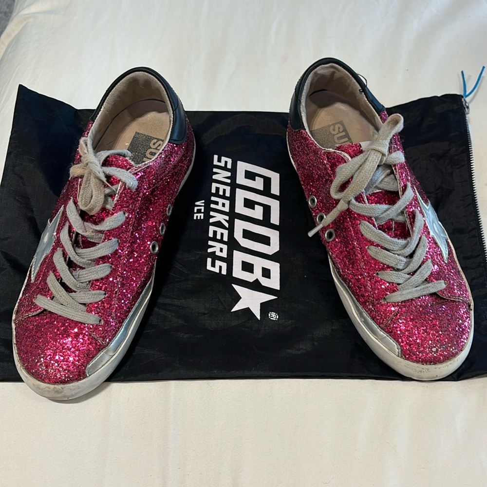 Golden Goose Superstar shoes. Size 36 Super cute hot pink glitter